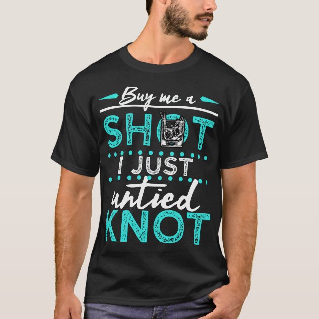 Funny Divorce Party Gag Gift Untie Knot Break Up T-Shirt (Front)