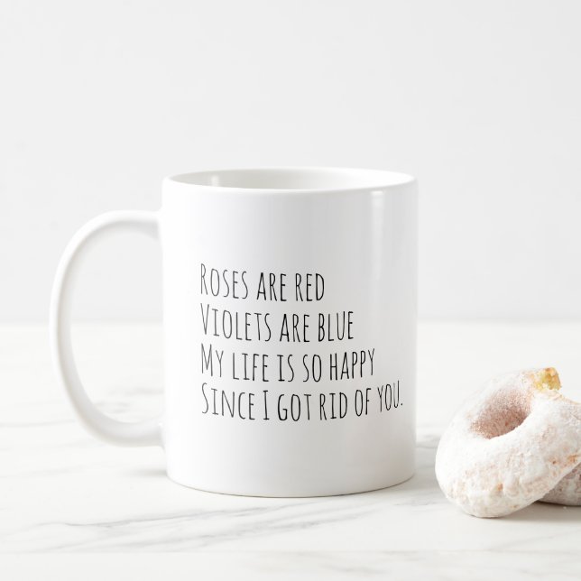 Funny Divorce Poem Minimal Coffee Mug (Avec donut)