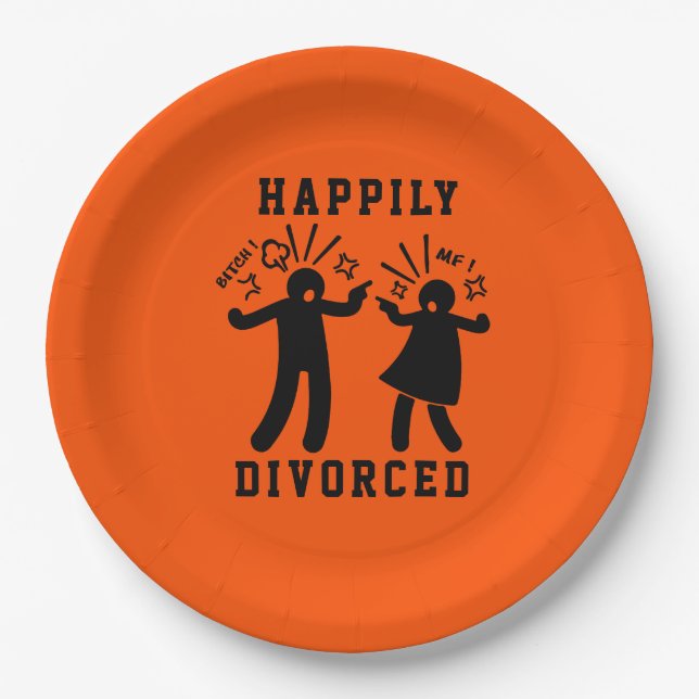 Funny Divorce Sympathy Party Paper Plate (Front)