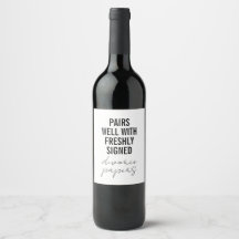 Funny Divorce Wine Label