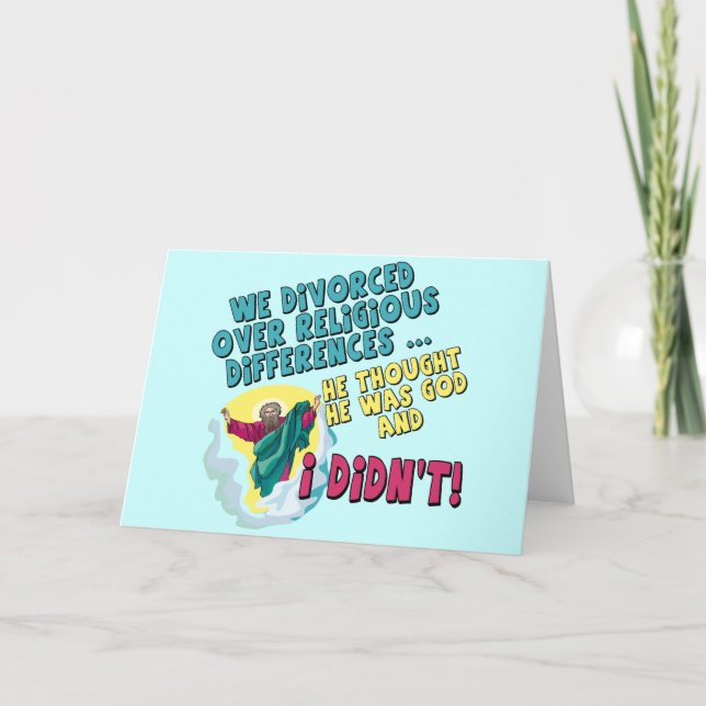 Funny Divorced T-shirts and Gifts For Her Holiday Card (Front)