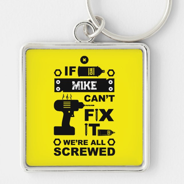 Funny DIY Fix It Repair Keychain (Front)