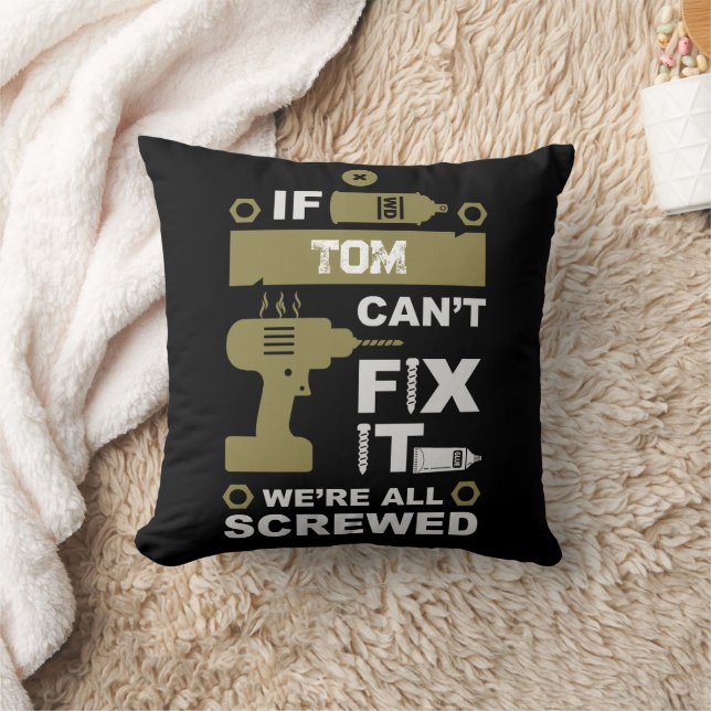 Funny DIY Fix It Repair Throw Pillow (Blanket)