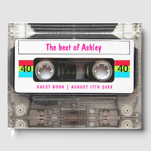 Funny DJ 80s Cassette Tape 40th Birthday guest Book