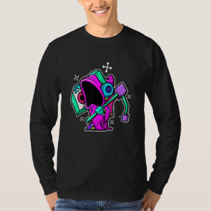 Funny Dj Grim Reaper Hip Hop Turntable Boombox Vap T-Shirt