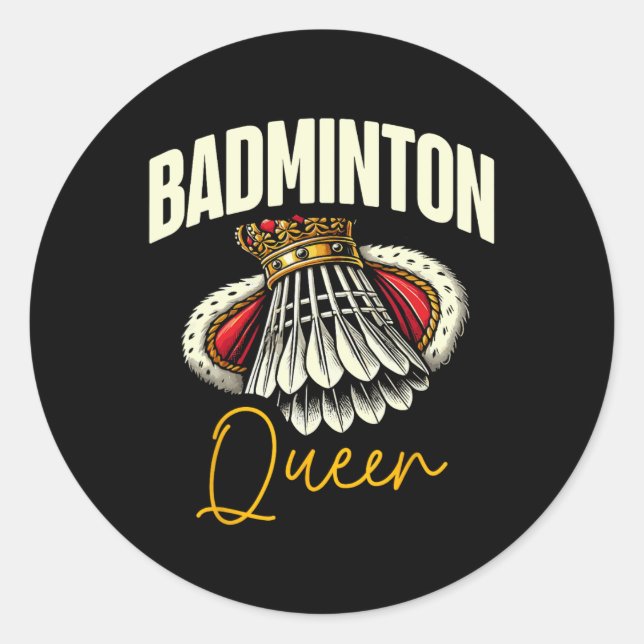Funny Dminton Player Love Shuttle Design 11  Classic Round Sticker (Front)
