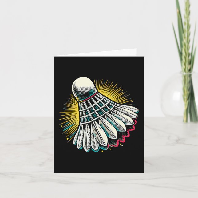 Funny Dminton Player Love Shuttle Design 22  Card (Front)