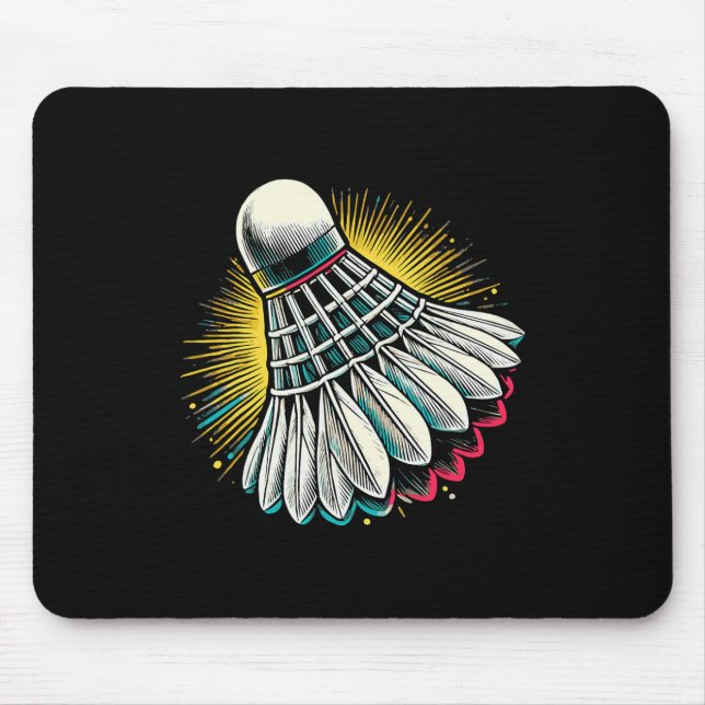 Funny Dminton Player Love Shuttle Design 22  Mouse Pad (Front)