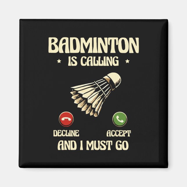 Funny Dminton Player Love Shuttle Design 28  Magnet (Front)