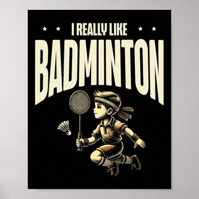 Funny Dminton Player Love Shuttle Design 4  Poster (Front)