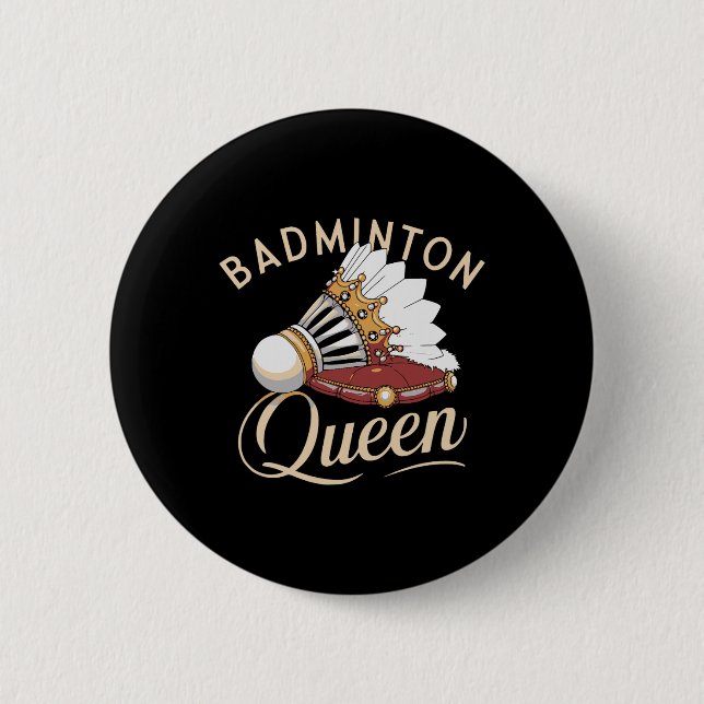 Funny Dminton Player Love Shuttle Design 8  2 Inch Round Button (Front)