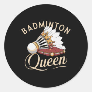 Funny Dminton Player Love Shuttle Design 8  Classic Round Sticker