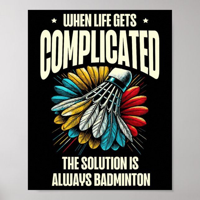 Funny Dminton Player Love Shuttle Design  Poster (Front)