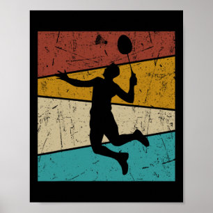 Funny Dminton Shuttle Vintage Retro For Men Women Poster