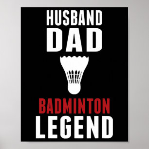 Funny Dminton Sports Husnd Dad Dminton Lover Poster
