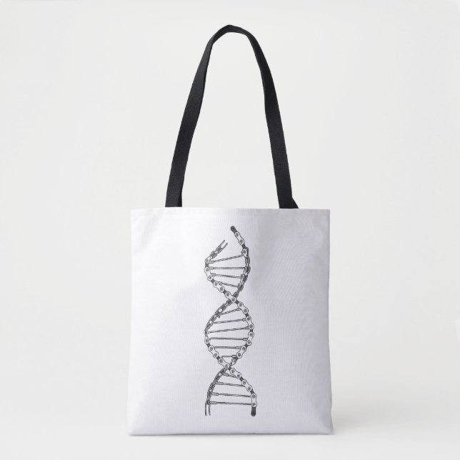 Funny DNA Cycling Bicycle Chain Mountain Bike Love Tote Bag (Front)