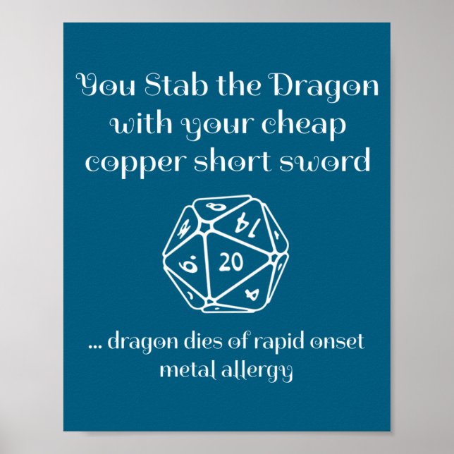 Funny Dnd Gift For Role Playing Games Rpg  Poster (Front)