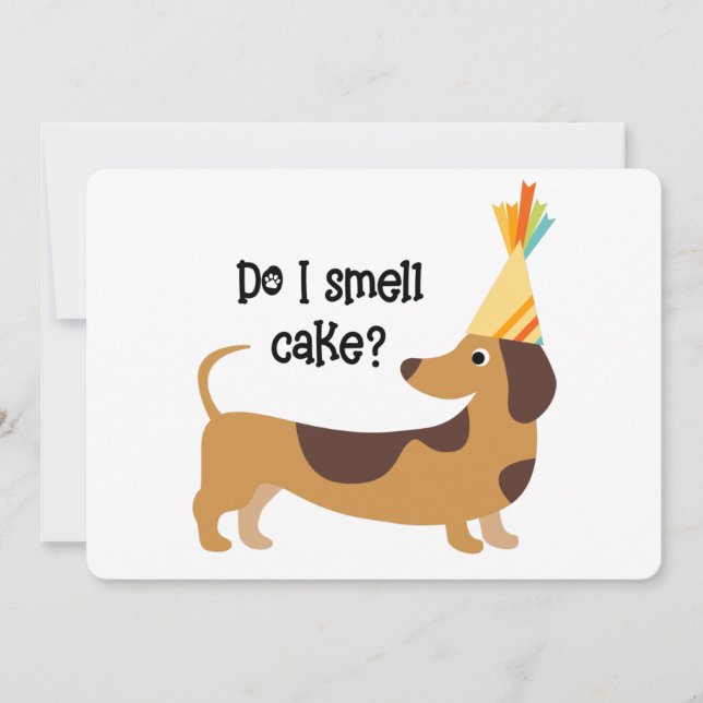 Funny Do I Smell Cake Birthday Dog Card (Front)