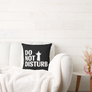 "Funny Do Not Disturb Pillow with Bold Text 