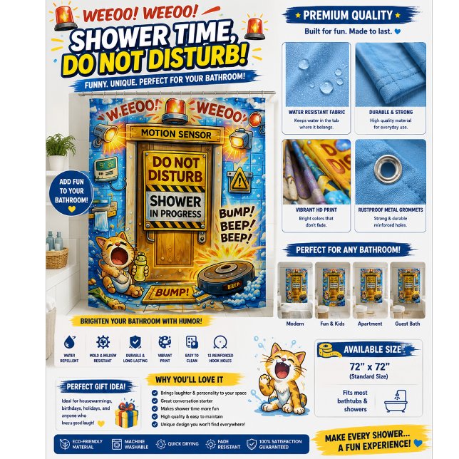 Funny Do Not Disturb Shower Curtain (Creator Uploaded)
