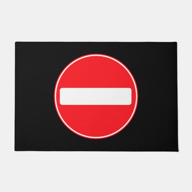 Funny "Do Not Enter" Symbol Introvert Antisocial Doormat (Front)