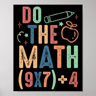 Funny Do The Math 67 Meme Six Seven Boy Girl Teach Poster