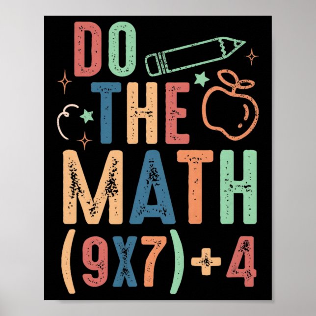 Funny Do The Math 67 Meme Six Seven Boy Girl Teach Poster (Front)