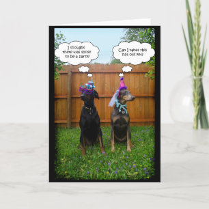Funny Doberman Birthday Celebration Card