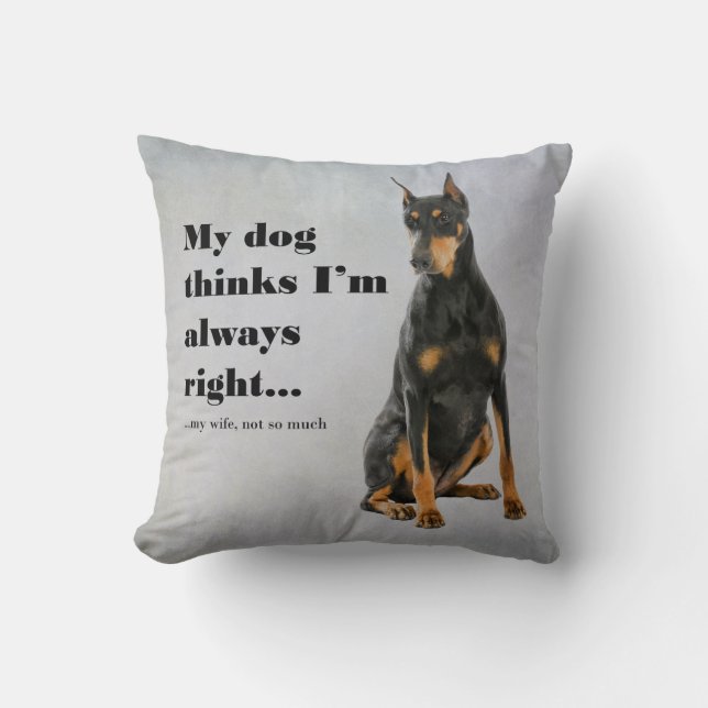 Funny Doberman / Coussin de femme (Recto)