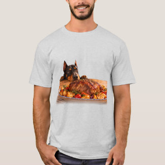 Funny Doberman Eyeing Roast Beef Men's T-Shirt