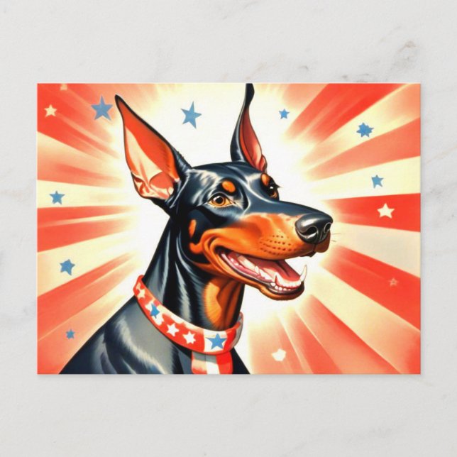 Funny Doberman Pinscher Postcard (Front)