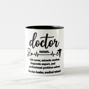 Funny Doctor Definition Two-Tone Coffee Mug