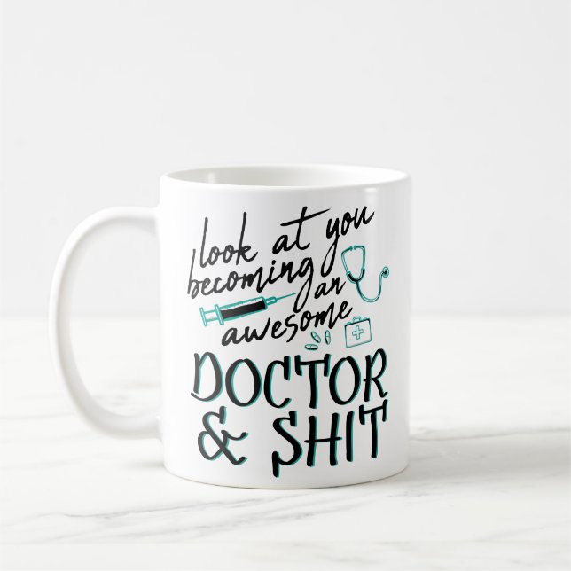 Funny Doctor Graduation Coffee Mug Medical School (Left)