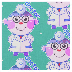 Funny doctor. Medicine. Green Fabric