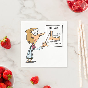 Funny Doctor Teaching Foot Anatomy Napkin