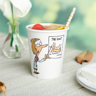 Funny Doctor Teaching Foot Anatomy Paper Cups