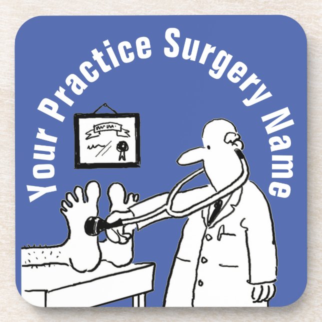 Funny Doctor with Stethoscope Coaster (Front)