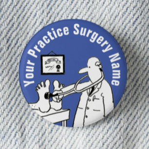 Funny Doctor with Stethoscope. Medical Practice 1 Inch Round Button