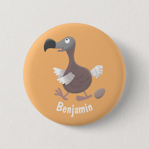 Funny dodo bird cartoon illustration 2 inch round button