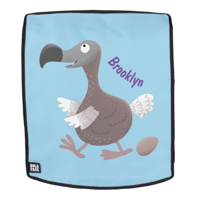 Funny dodo bird cartoon illustration backpack (Removable Face)