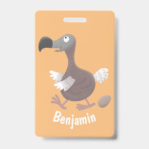 Funny dodo bird cartoon illustration badge