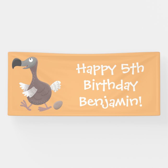 Funny dodo bird cartoon illustration banner (Horizontal)