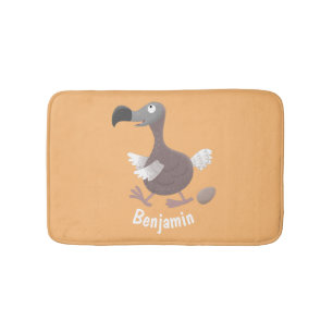 Funny dodo bird cartoon illustration bath mat