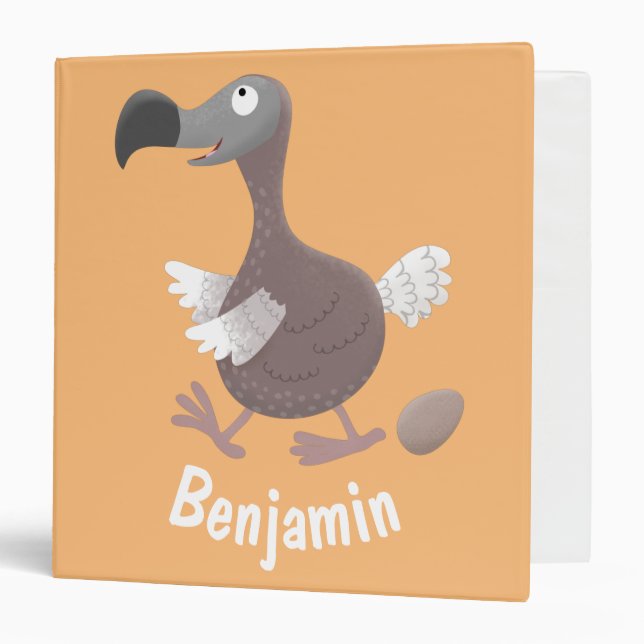 Funny dodo bird cartoon illustration binder (Front/Inside)