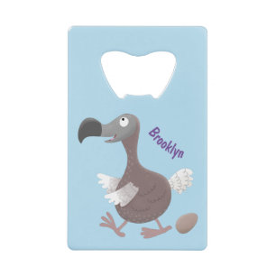 Funny dodo bird cartoon illustration credit card bottle opener
