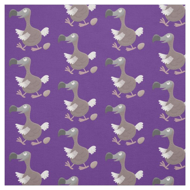 Funny dodo bird cartoon illustration fabric (Swatch)