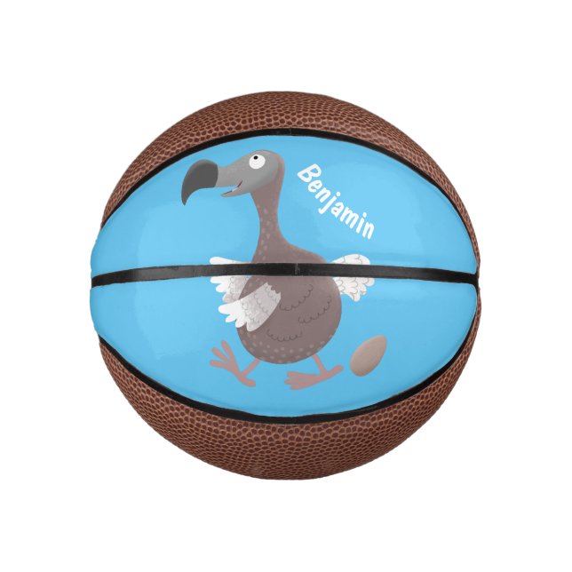 Funny dodo bird cartoon illustration mini basketball (Front)
