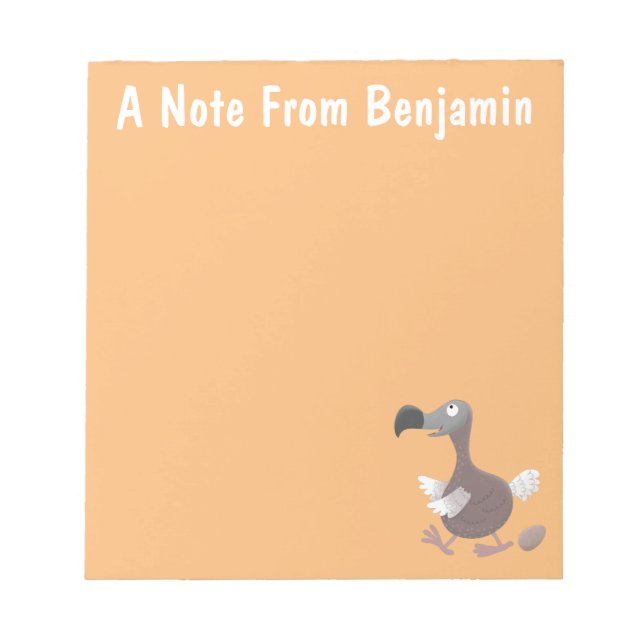 Funny dodo bird cartoon illustration notepad (Front)