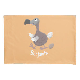 Funny dodo bird cartoon illustration pillowcase