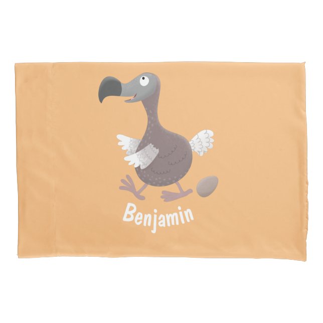 Funny dodo bird cartoon illustration pillowcase (Front)